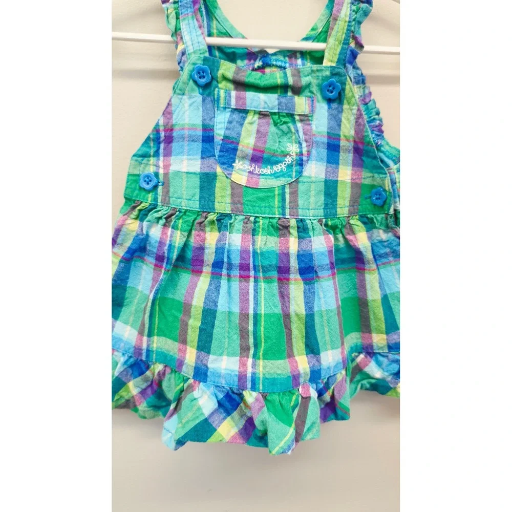 OshKosh B'gosh Baby Girls 6M Plaid Ruffle Jumper Dress
